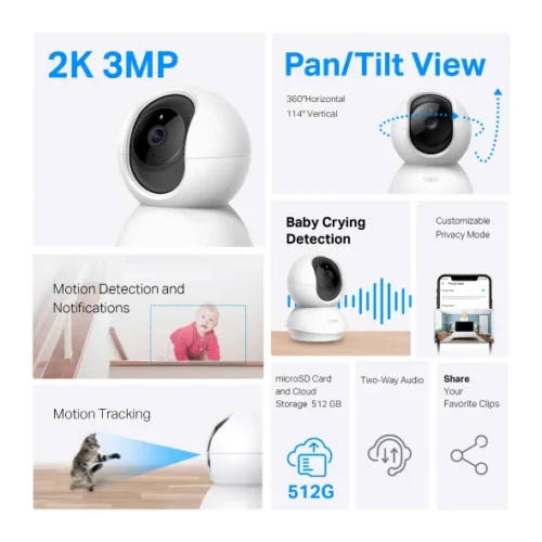 Tp-Link Wifi Camera Tapo C210 Pan/Tilt Home Security Wi-Fi Camera - Image 5