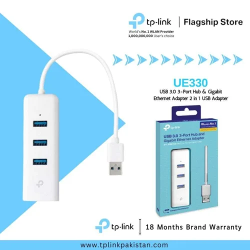 UE330 USB 3.0 3-Port Hub & Gigabit Ethernet Adapter 2 in 1 USB Adapter UE330