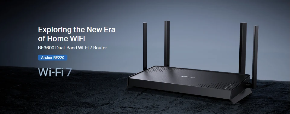 TP-Link Archer BE220 BE3600 Dual-Band Wi-Fi 7 Router