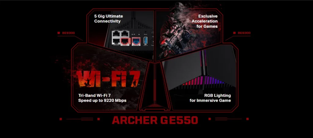TP-Link Archer GE550 BE9300 Tri-Band Wi-Fi 7 Gaming Router at Tech Harber