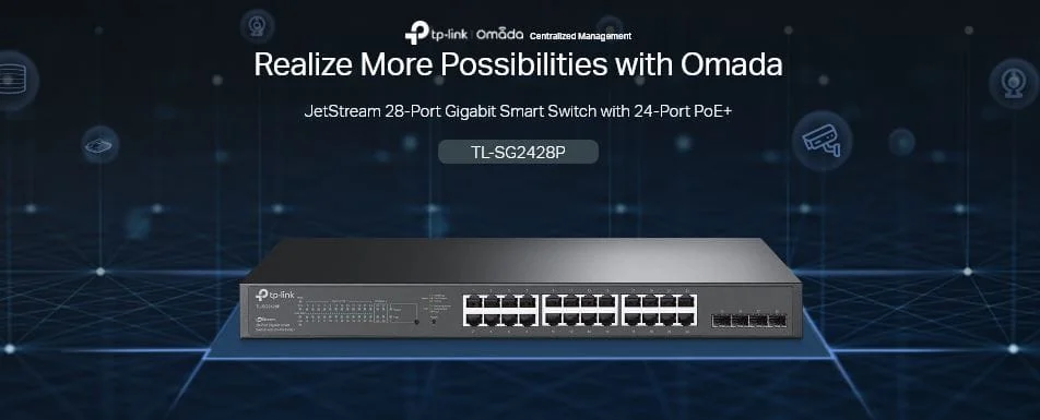 TP-Link TL-SG2428P JetStream 28-Port Gigabit Smart Switch with 24-Port PoE